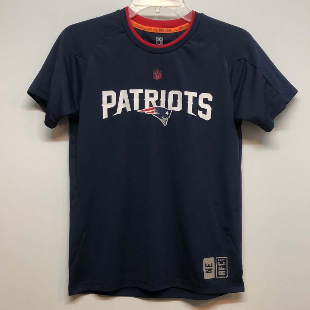 NFL Patriots jersey Youth Shirt L 14 / 16 navy blue kids girls boys unisex team